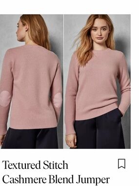 Ted Baker seed stitch cashmere blend Women's dusty rose Sweater size 3 Medium